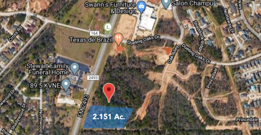 2.151 AC Fronts Old Jacksonville Hwy and 100 yards South of Dueling Oaks